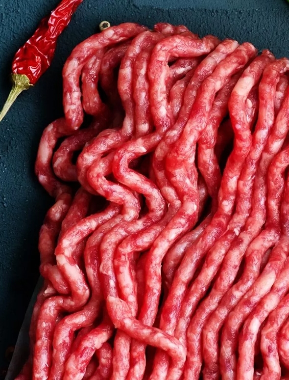 grinded meat on table